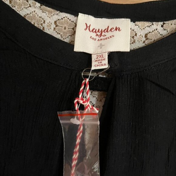 Hayden LA -Black Lace Trim Blouse - Picture 4 of 6